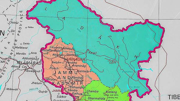 In this photo sourced from Ministry of Home Affairs, a map of newly created Union Territories of Jammu and Kashmir, and Ladakh and the map of India depicting these UTs. The map is representational.